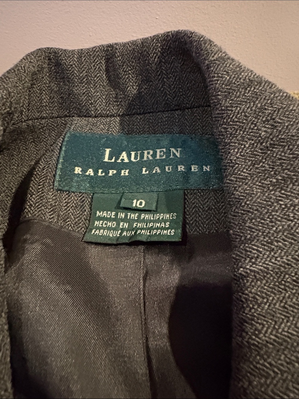 Lauren Ralph Lauren Women's Gray Herringbone Sport Coat and midi Straight skir